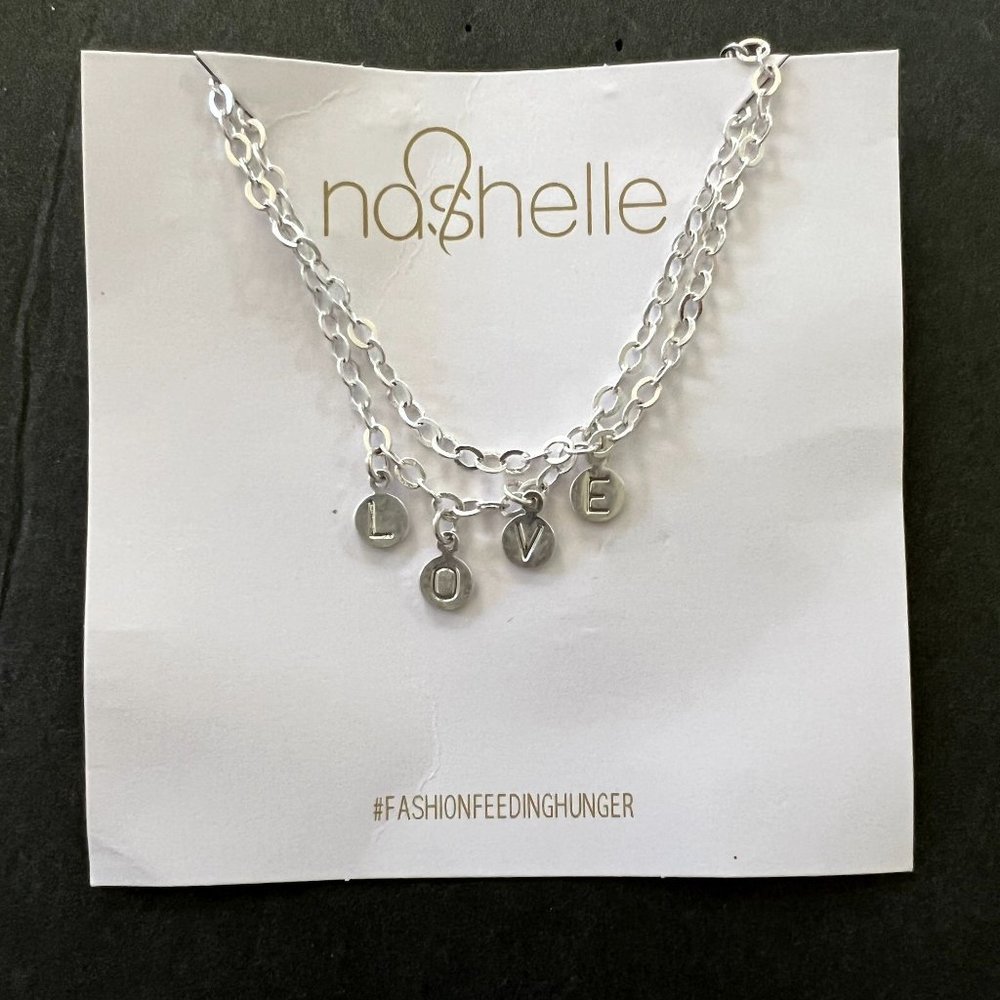 NOC Nashelle Silver Disk Double Strand LOVE Bracelet